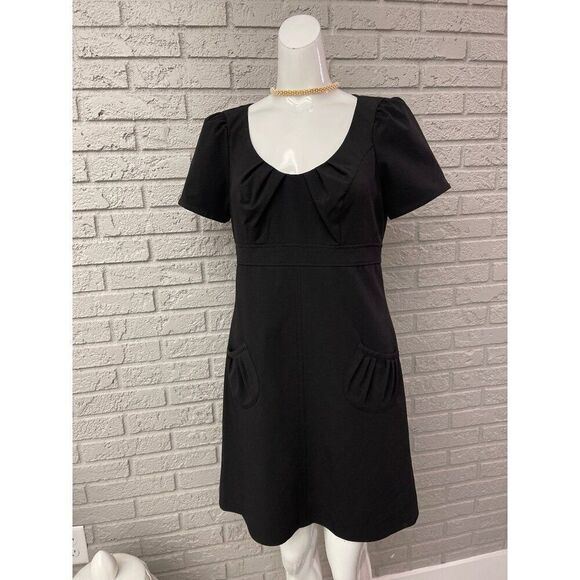 OC by Oleg Cassini Women Scoop Neck Short Sleeve Shift Dress With Pockets Size 6 - Picture 1 of 11